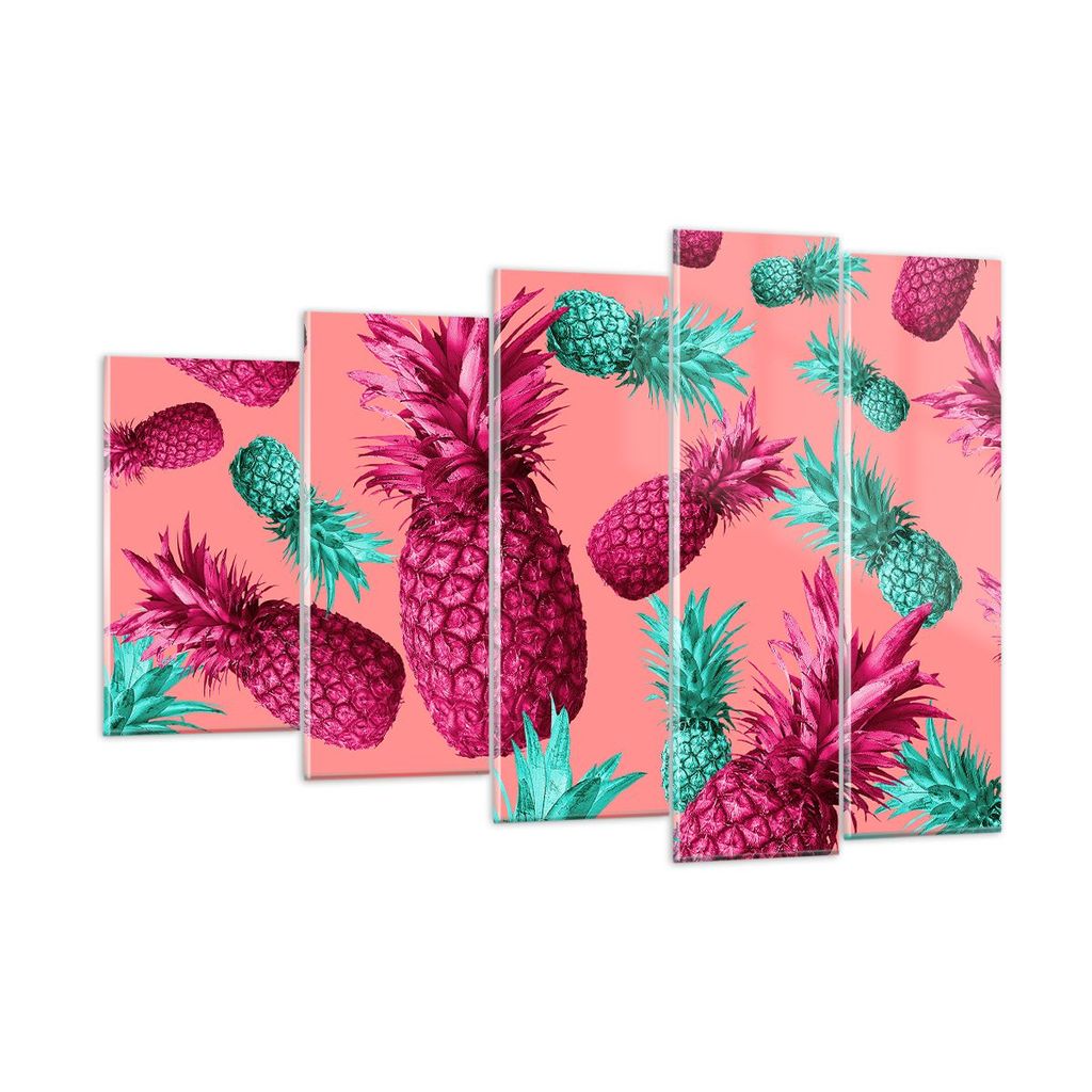 Bilder auf glas - Ananas Obst Saft - 150x100cm - Glasbilder - Wandbilder - Kunstdruck - zum Aufhängen bereit - Wanddekoration aus Glas - Glas Bild...