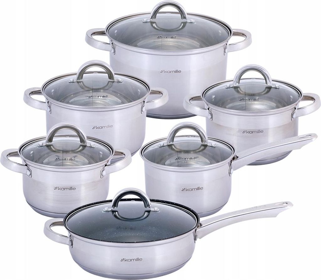Töpfe, Pfanne, Set, Topfset 12-teilig, Gas, Induktion, KAMILLE