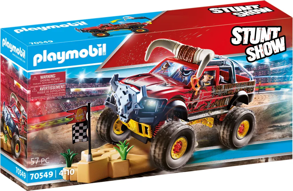 PLAYMOBIL 70549 Camion Horned avec suspensions et pilote de cascade