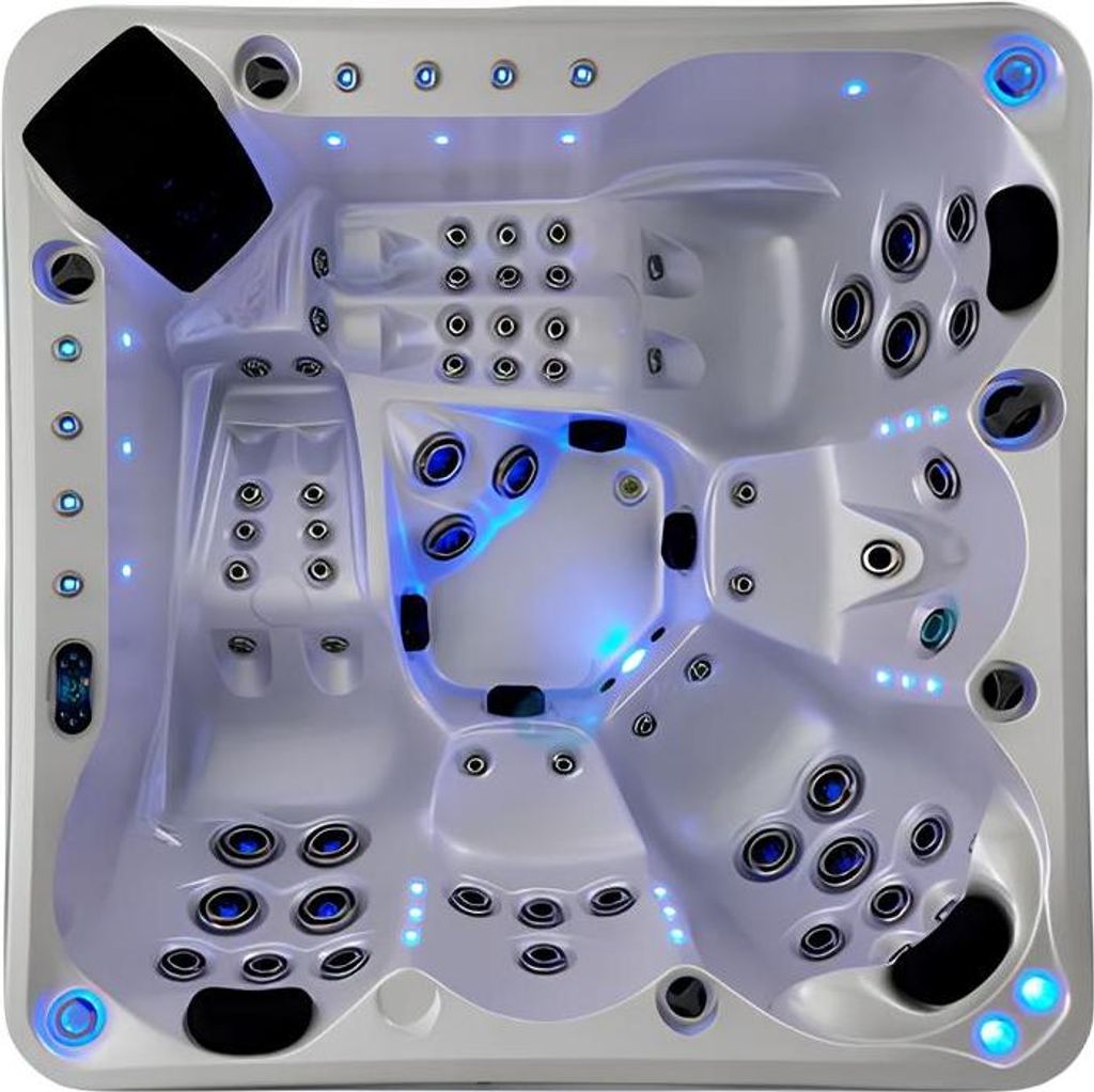 Massagebad Outdoor-Spa Hydromassagewanne Whirlpool Spa-Bad 200x200 cm