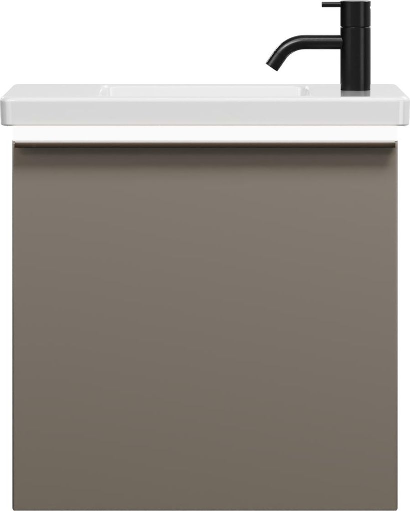 burgbad Eqio Keramik-Waschtisch inklusive Waschtischunterschrank mit LED-Beleuchtung, 530x315x540mm, SFPQ053F2010C0001G0252