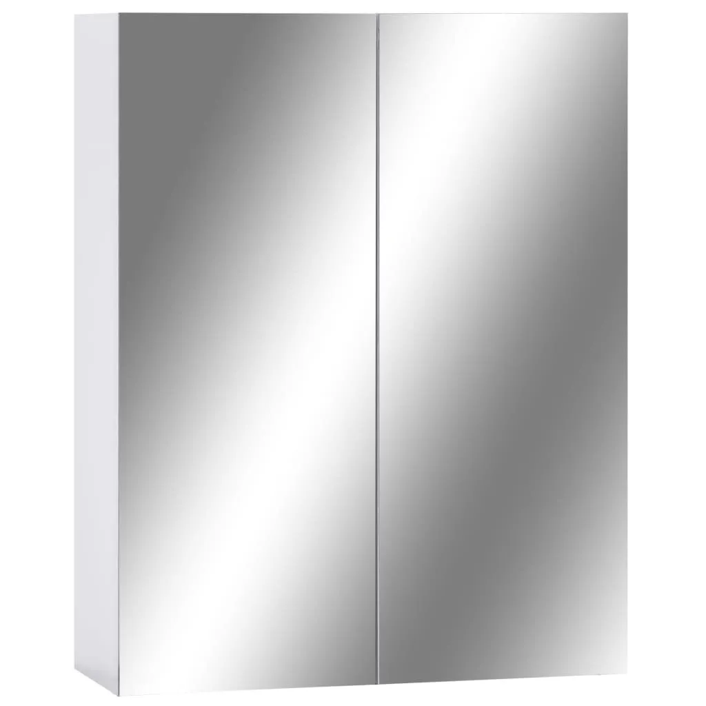 Armoire de toilette murale gain de place blanche pour ranger et se mirer