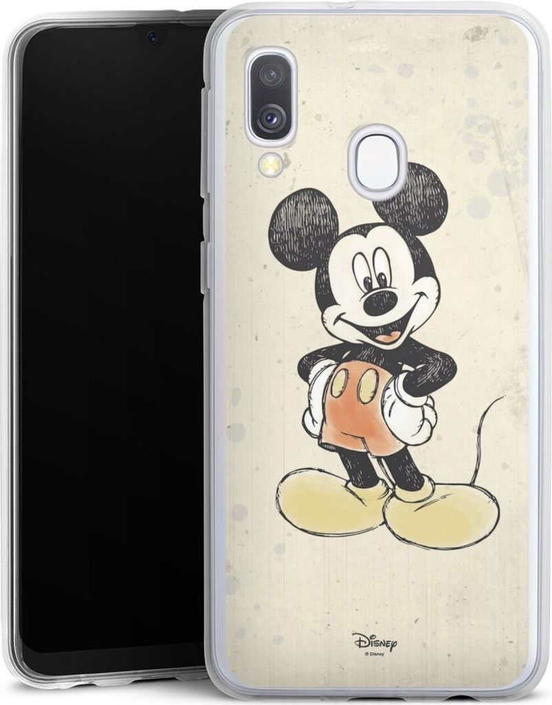 DeinDesign Handyhülle für Samsung Galaxy A40 Silikon Hülle Case Smartphone Schutzhülle Mickey & Minnie Mouse Offizielles Lizenzprodukt Wasserfarbe