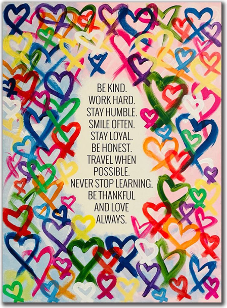 TPFLiving Kunstdruck LW-558 (OHNE RAHMEN) Poster - Leinwand - Wandbild - Hochauflösender Giclée-Druck, langlebig und hochwertig - Quotes and Hear...