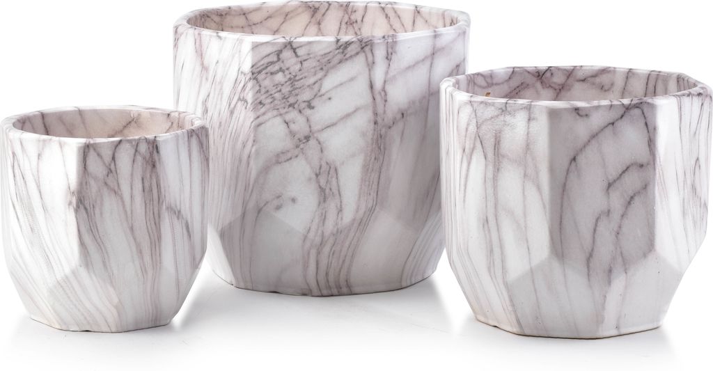 Doniczka 3 sztuki CERAMICZNA skrzynka na kwiaty Sadzarka Zdjęcie produktu 