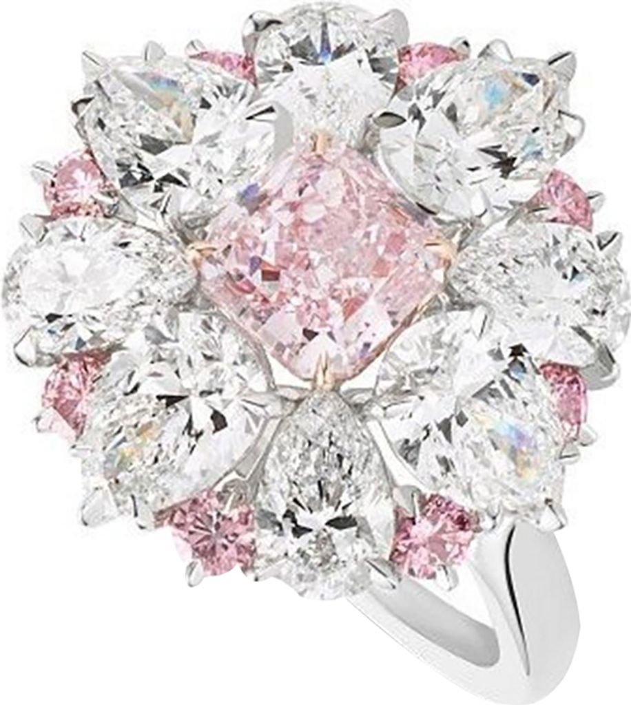 Damen-Schmuck, modisch, bezaubernder Blumen-Zirkonia-Verlobungsring-Rosa,US 8
