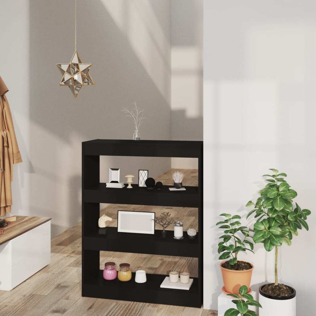 vidaXL Bücherregal/Raumteiler Schwarz 80x30x103 cm Holzwerkstoff - Bücherschrank - Bücherschränke - Bücherregal - Aufbewahrungsschrank