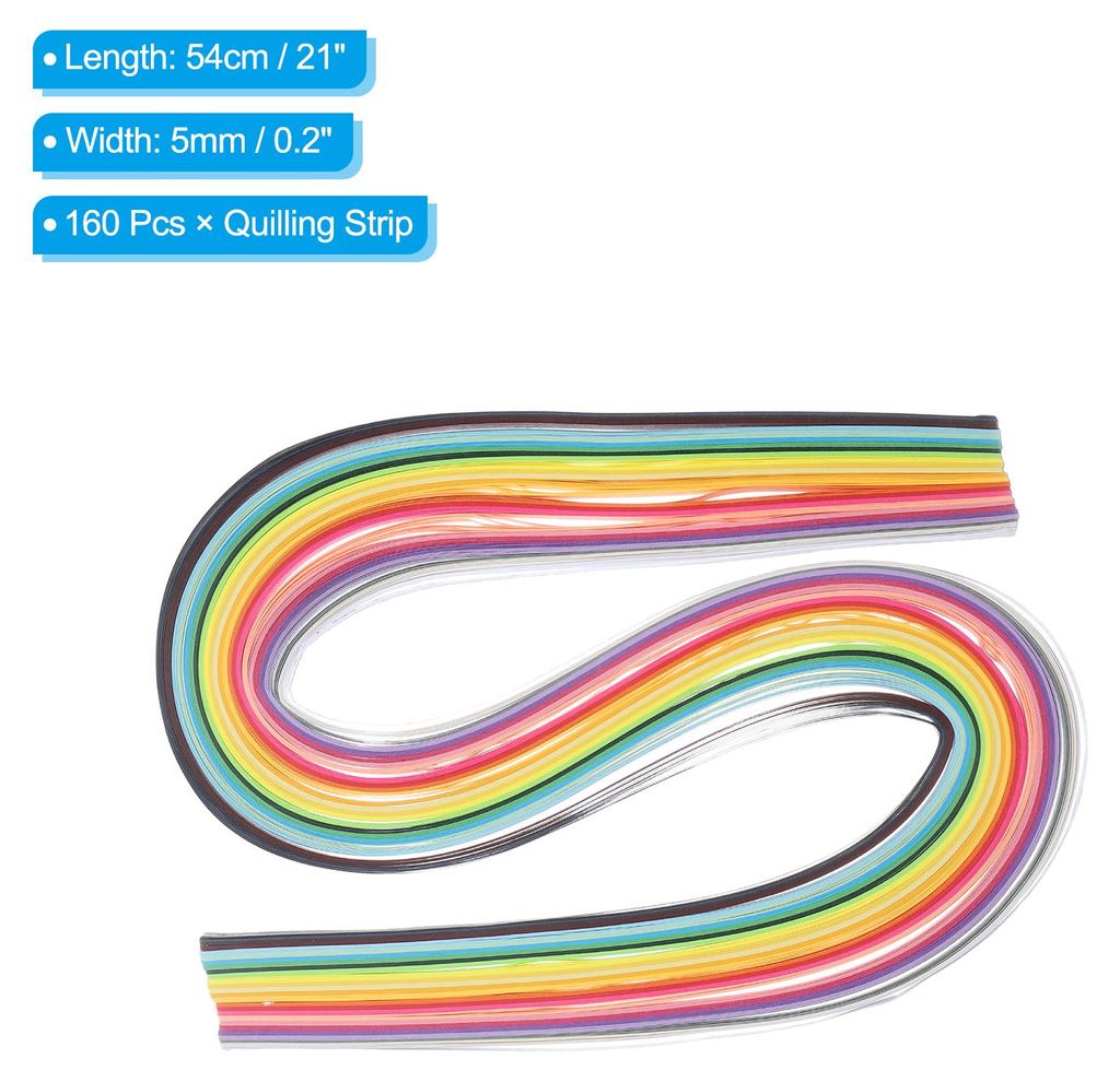 160 Stš¹ck Quilling-Streifen Papier 3/16" (5mm) 54cm Origami-Papier Quilling-Streifen fš¹r Kunst DIY Handwerk Weihnachten