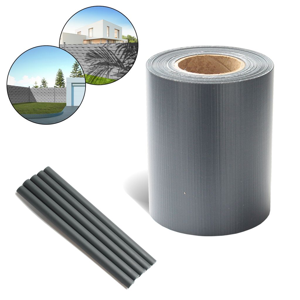 Jiubiaz 2x 50m Sichtschutzfolie Gartenfreude Folie PVC Zaun Folie SichtschutzStreifen,Schwarz