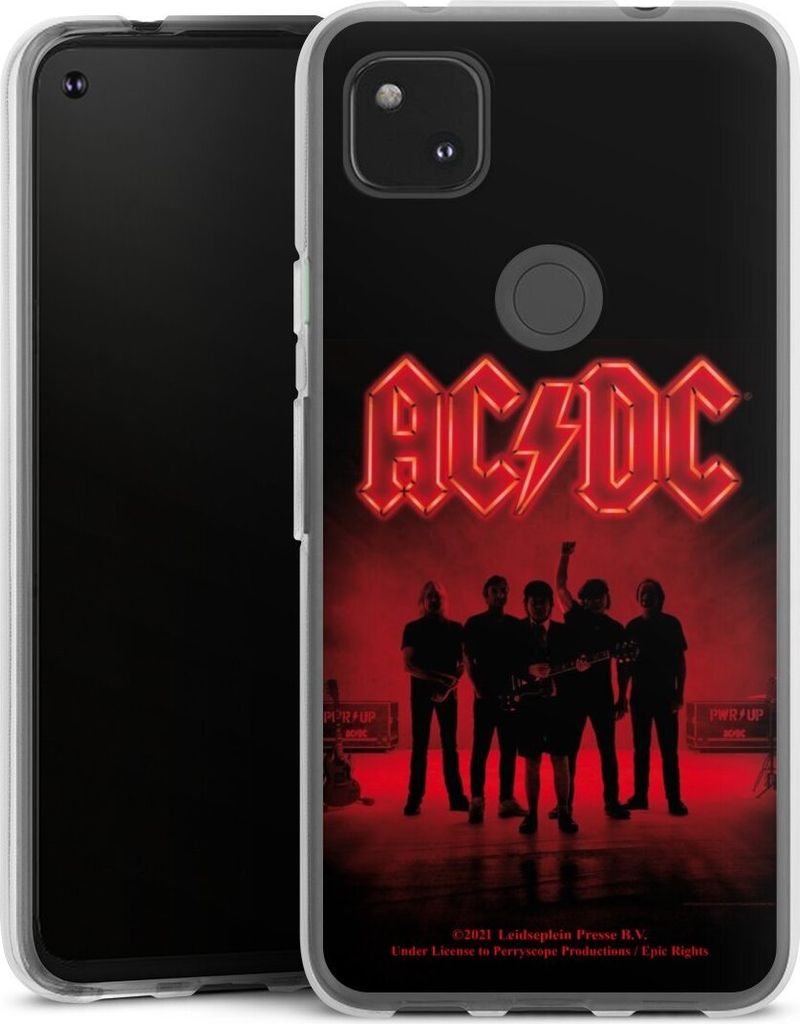 DeinDesign Handyhülle für Google Pixel 4a Silikon Hülle Case Smartphone Schutzhülle ACDC Band Offizielles Lizenzprodukt