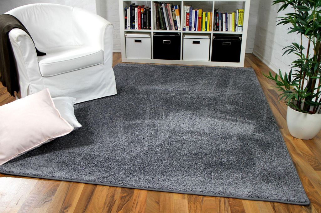 Hochflor Velours Teppich Mona Grau, Größe:200x250 cm Produktbild 