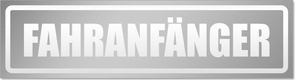 Kiwistar Fahranfänger invertiert Magnetschild Schild magnetisch - 20cm Silber - Magnetfolie für Auto PKW Kfz