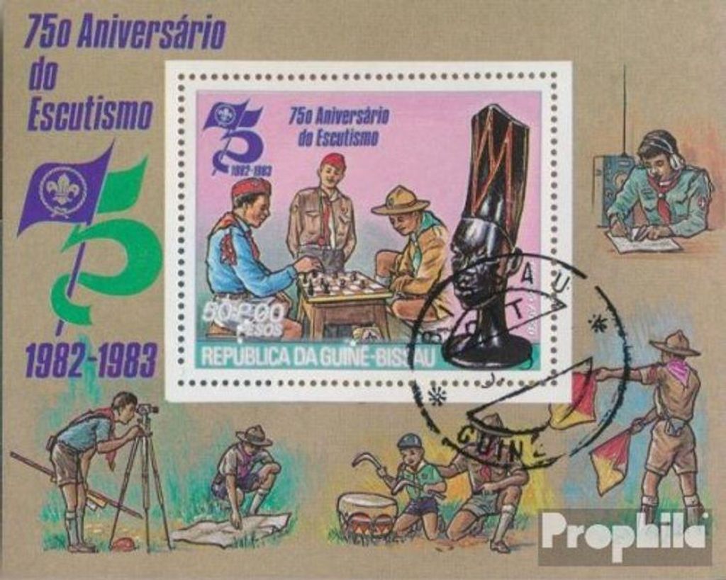 Briefmarken Guinea-Bissau 1982 Mi Block215A (kompl.Ausg.) gestempelt Pfadfinderbewegung