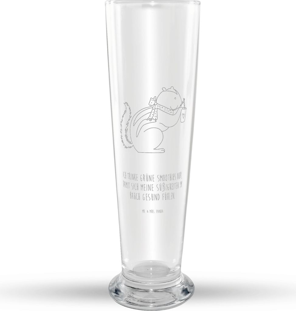Mr. & Mrs. Panda Bier Glas Eichhörnchen Smoothie - Transparent - Geschenk, Diät, Streifenhörnchen, Mr Mrs Weizenglas, Weizen, Lustige Sprüche, ...