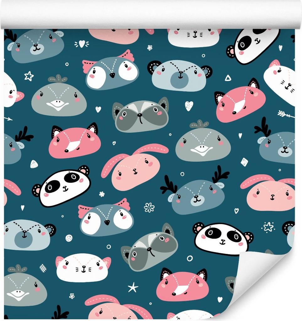 10m VLIES TAPETE Rolle Kinderzimmer Tiere Hirsche Pandas Füchse Bären XXL