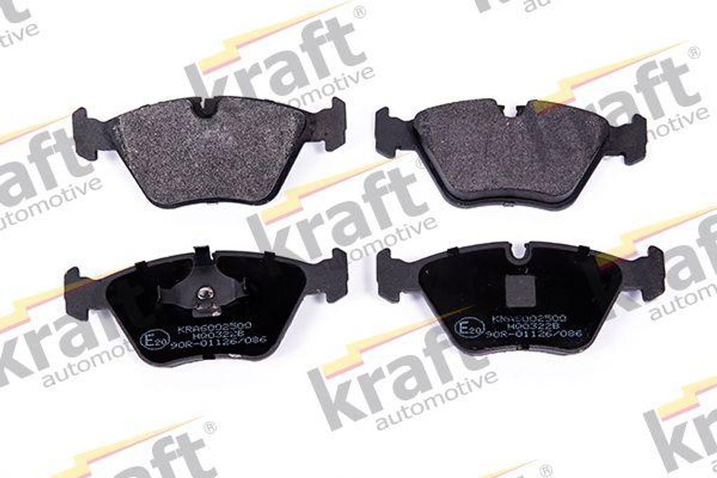 KRAFT AUTOMOTIVE 6002500 Bremsbelagsatz, Scheibenbremse OE 34111159259 kompatibel mit Z3er E36, 7er E32, 5er E34, 3er E46, 3er E36