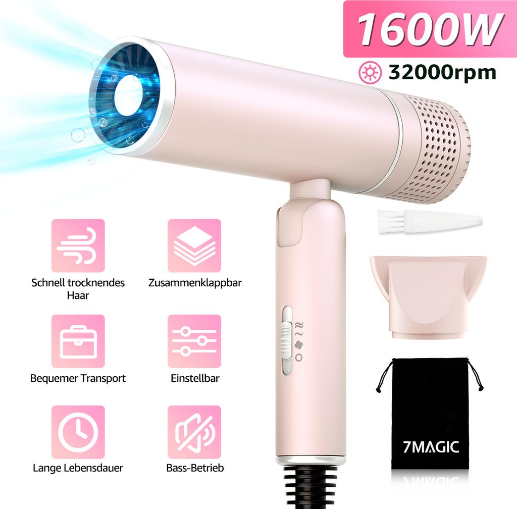 7Magic Professional Ionen Haartrockner, Fön Mit 32,000 RPM Produktbild 