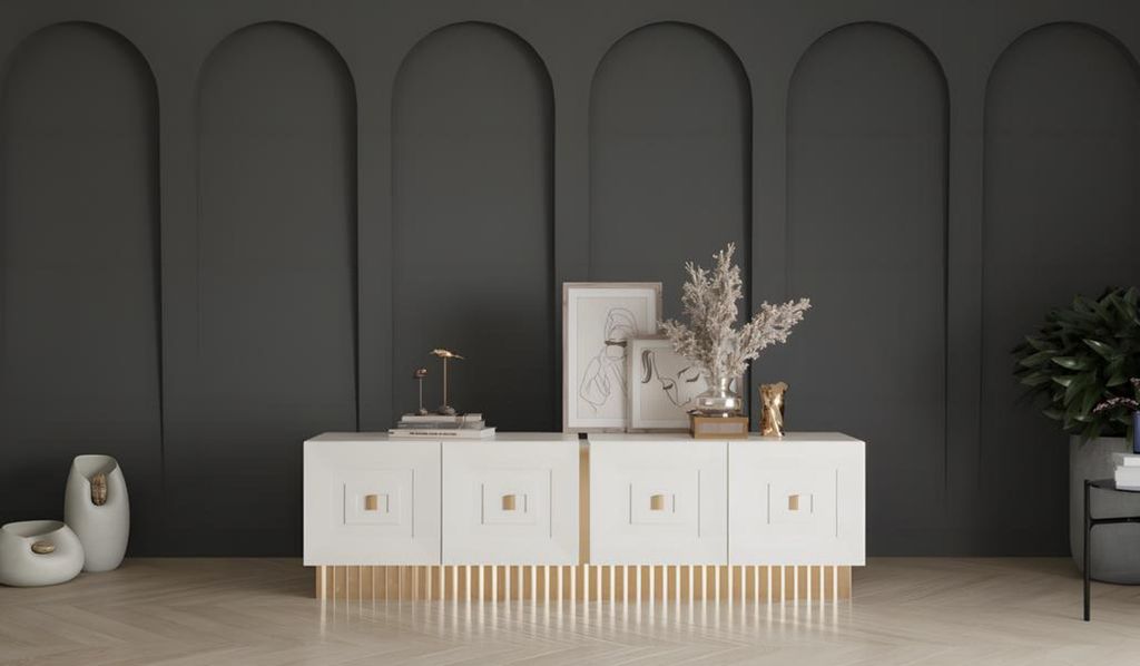 Essgruppe Esszimmer Esstisch Stühle Anrichte RTV 10tlg Beige Tisch