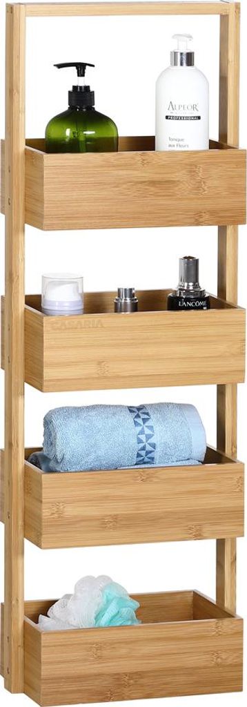 Étagère en bambou 4 compartiments Meuble de rangement Image du produit 