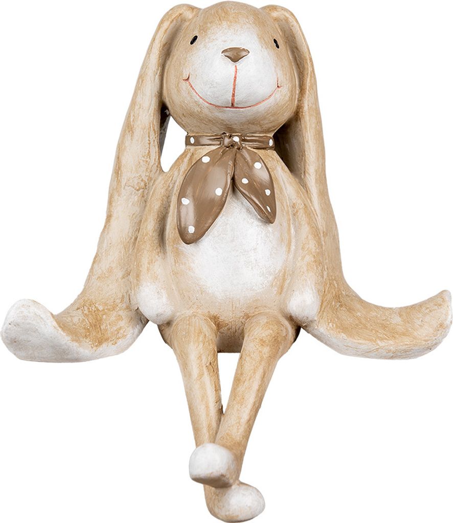 Clayre & Eef Dekorationsfigur Kaninchen 20x13x24 cm Braun Kunststoff