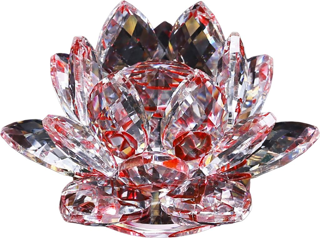 Lotusfigur aus Kunstkristall, bunte Lotusblumen-Ornament, Lotus-Briefbeschwerer, Tischdekoration für Zuhause und Büro, Souvenir-Geschenk