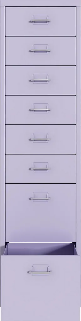 Caisson à roulettes Kökar violet avec 8 tiroirs en acier 109x28x41 cm