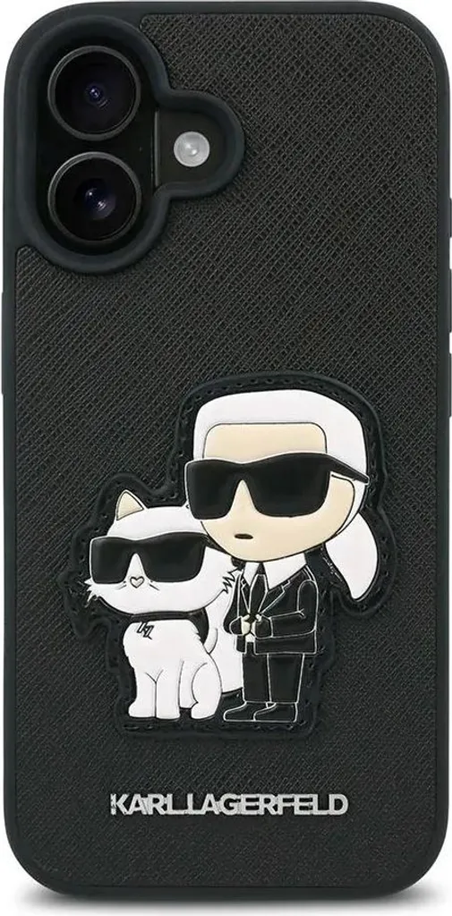 Cover Originale Karl Lagerfeld iPhone 16 Plus Saffiano Nero - 4
