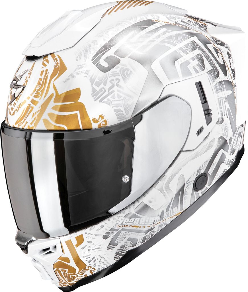 Scorpion Exo-1500 Air Apus Helm, weiß/grau/gelb, XL (61/62)