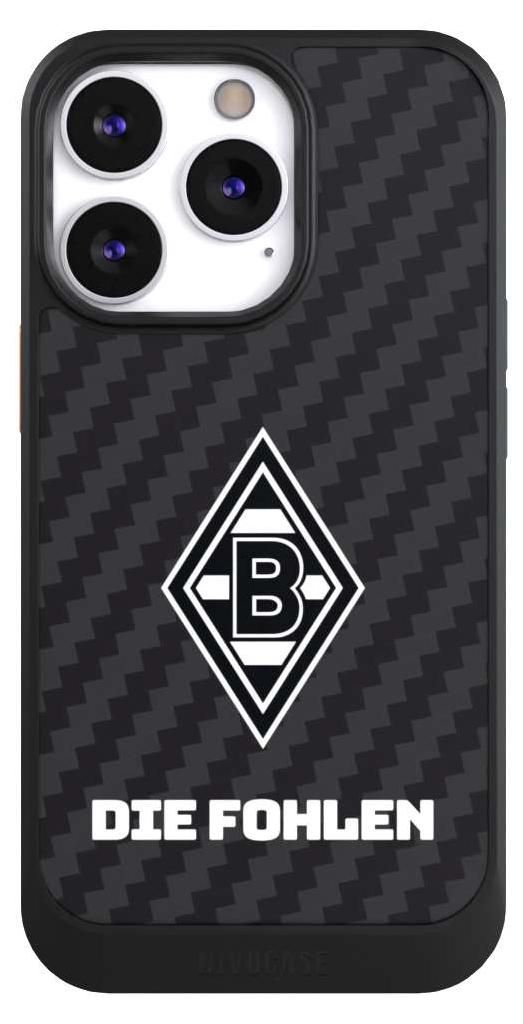NIVOCASE Hülle für Apple iPhone 13 Pro Handyhülle NIVOcore Case Schwarz Borussia Mönchengladbach Carbon Gladbach