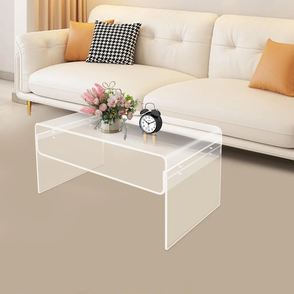 Table Basse en Acrylique Transparent - Design Moderne - 80x45cm Modèle T1 - 4