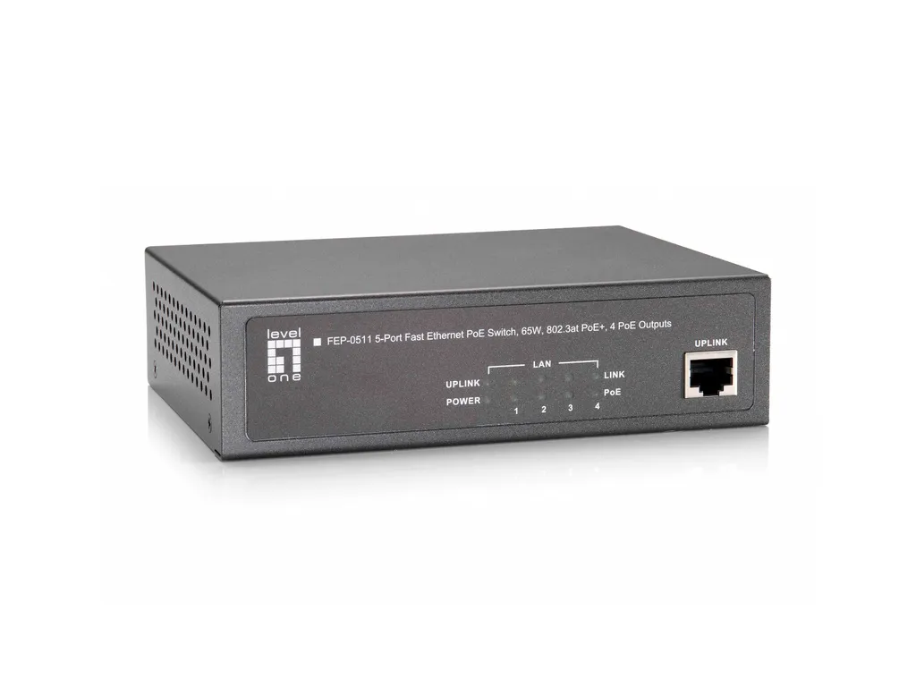Switch Ethernet PoE 5 Ports LevelOne FEP-0511 pour Caméra IP et Wi-Fi
