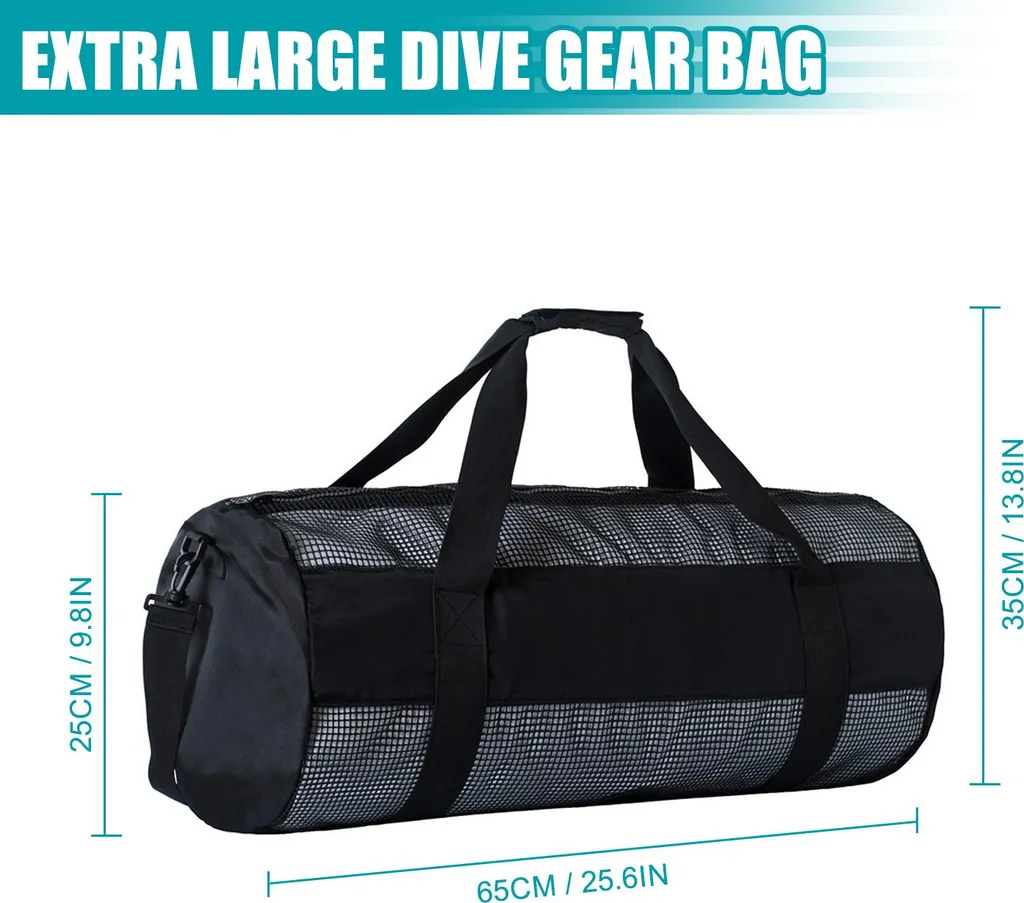 Grand sac filet de transport pour équipement de plongée et snorkeling