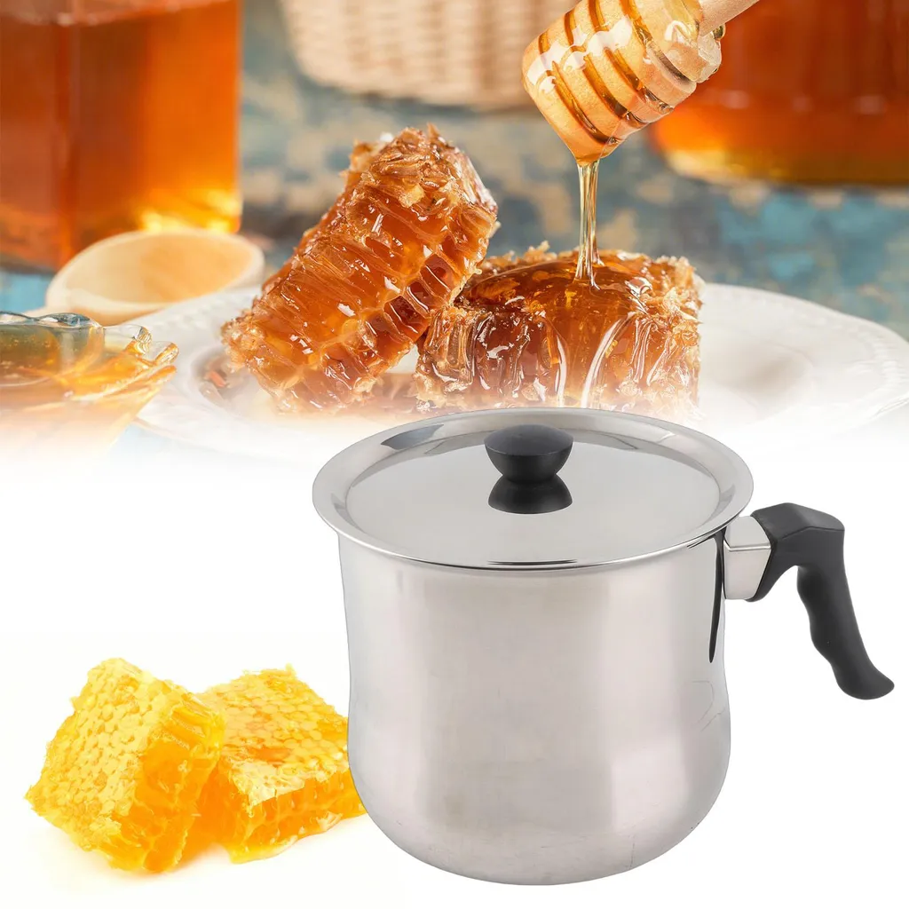 Fondoir à cire d'abeille 1,5 L inox résistant pour création de bougies