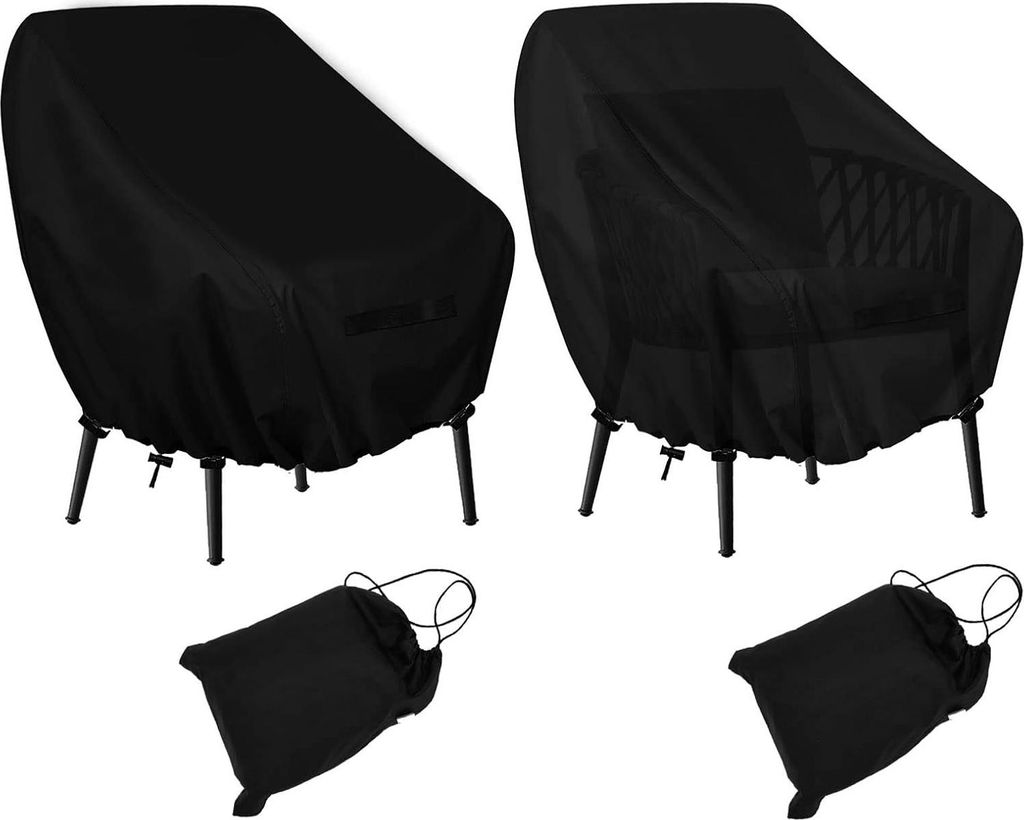 Schutzhülle für Gartenstühle, Gartenstühle, Schutzhülle, Oxford-Stoff, wasserdicht, staubdicht, UV-Schutz, Abdeckplane, 2 Stück, 97 x 89 x 74 cm