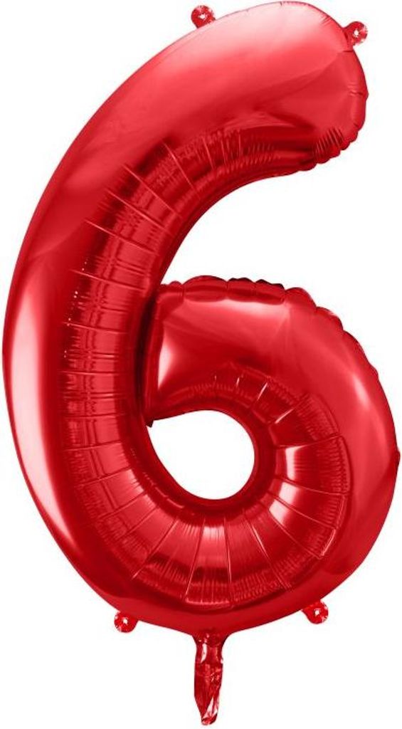 Ziffernballon Zahlenballon Geburtstag Ziffern Silvester Rot - 6
