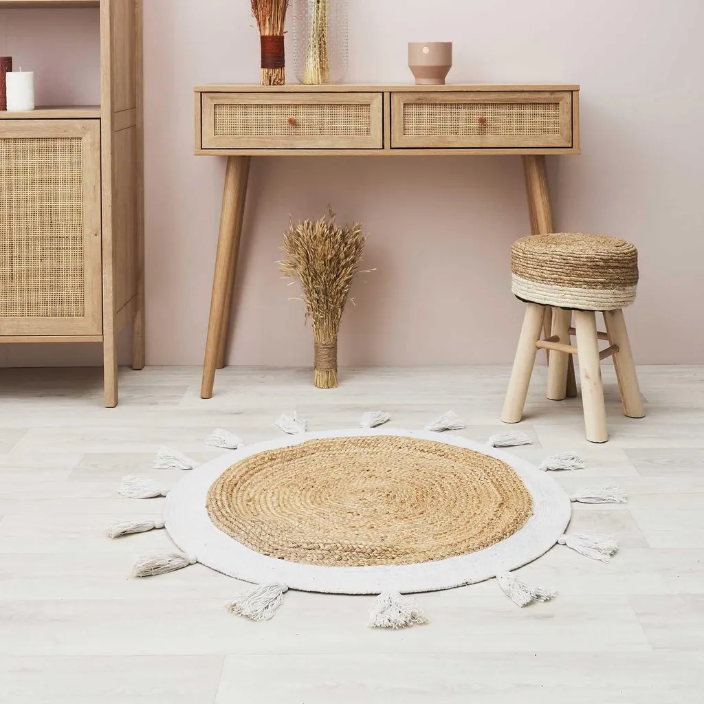 Tapis Jute Robuste 80 cm : Protégez votre Sol avec Style Boho