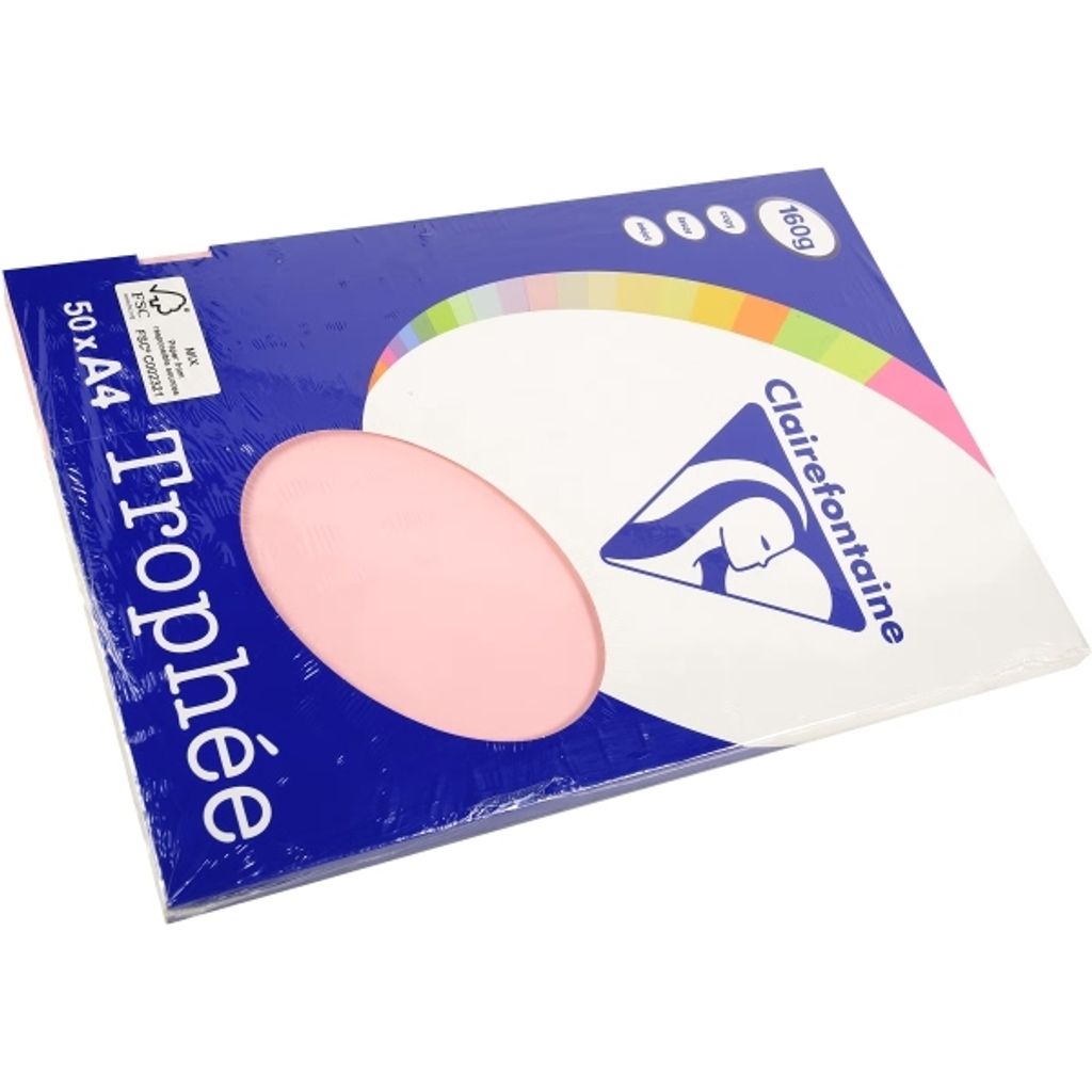 Clairefontaine Papier ppp A4 160G 50BL Rosa