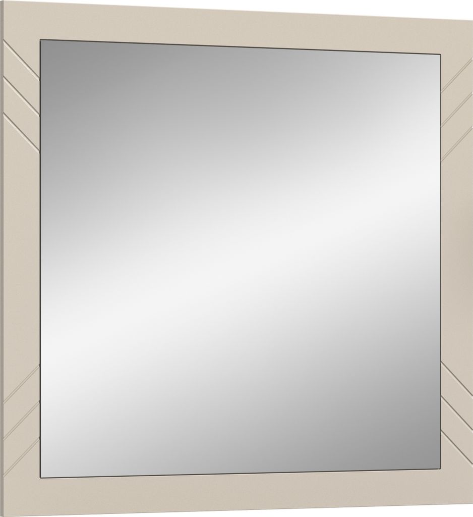 Spiegel >Notes< in Sandbeige Matt / Spiegel - 80x80x2cm (BxHxT)