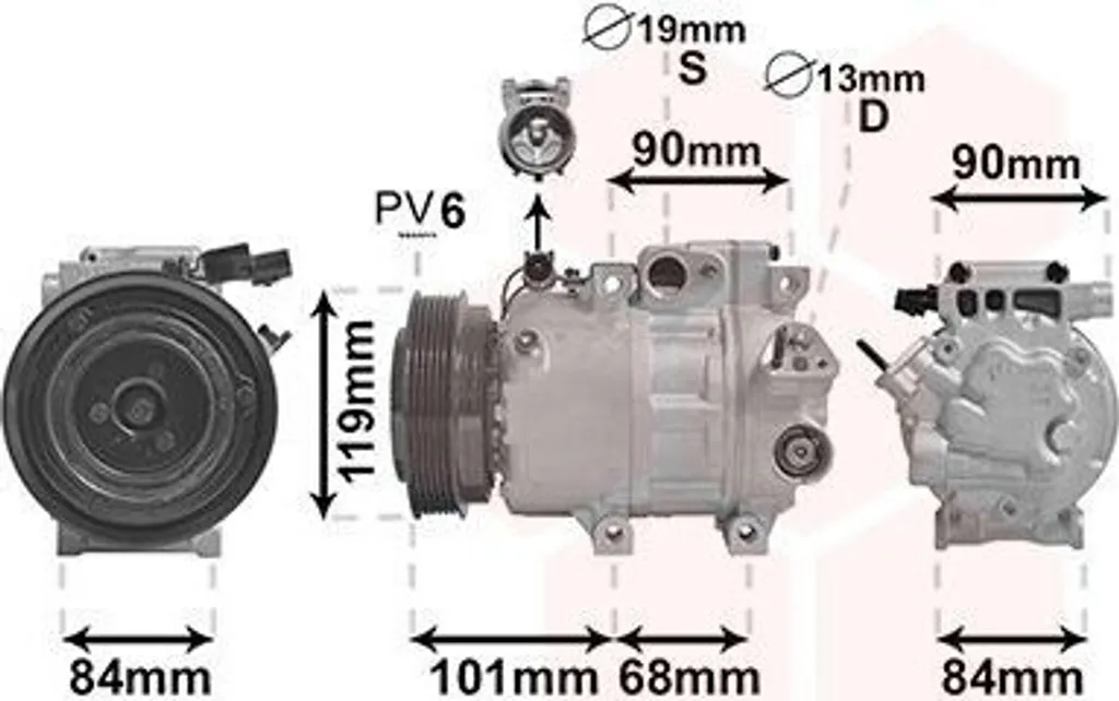 Compresseur de Climatisation pour Hyundai Santa Fé II - VAN WEZEL 8200K237
