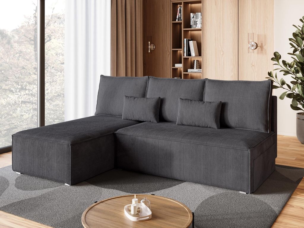 BroMARKT Ecksofa TOP SLIM Schlaffunktion Bettkasten L-Form Produktbild 