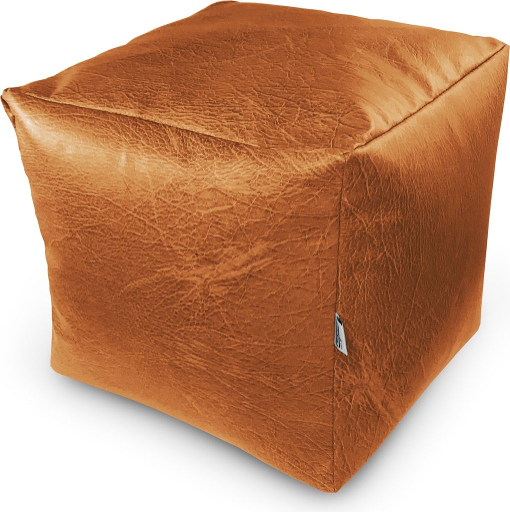 Natalia Spzoo Sitzwürfel aus Kunstleder zum sitzen spielen super leicht - Dunkelgelb