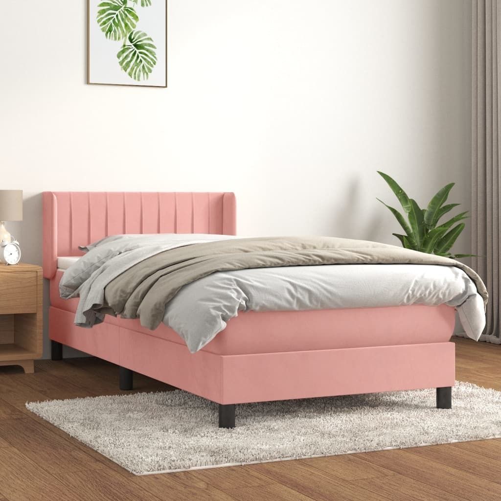 Maison Exclusive - Boxspringbett mit Matratze Rosa 90x200 cm Samt