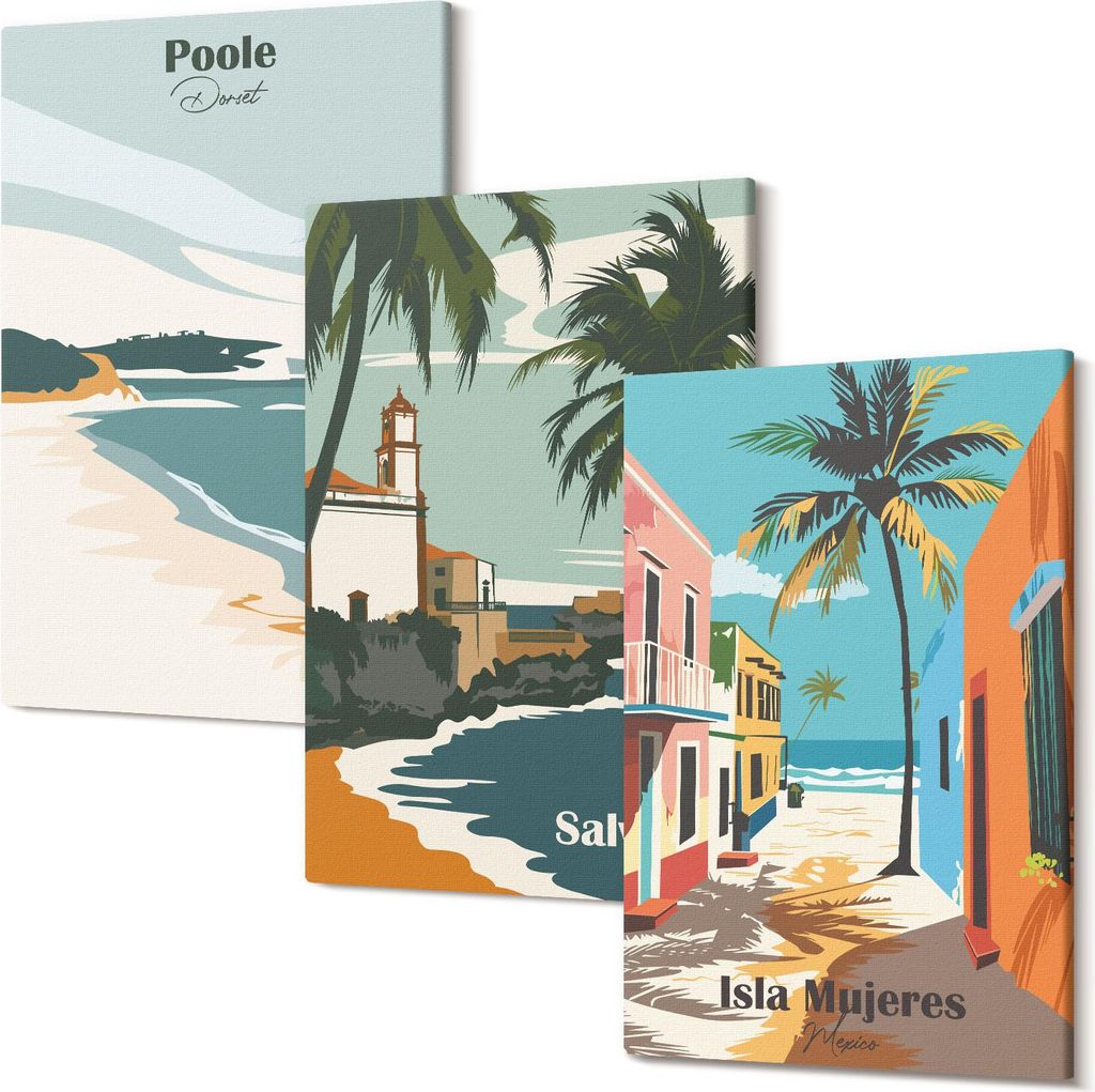 Leinwandbild – Wandbild – Leinwandbilder – Kunstdruck – Polycanvas – Modern – Mehrteilig – 3-Teilig Set – Hochwertig – Geruchslos...