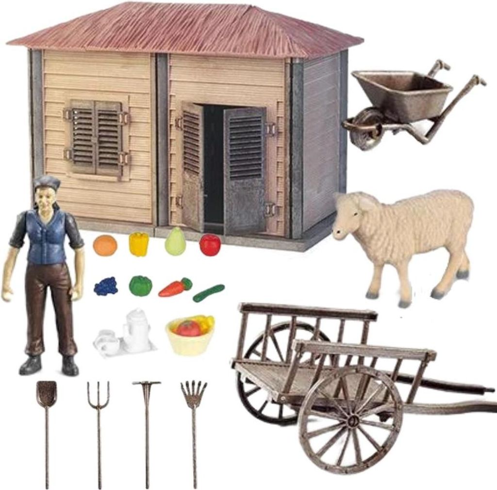Bauernhof Mit Bauernhaus Set Tiere Landwirte Gehöft Zubehör