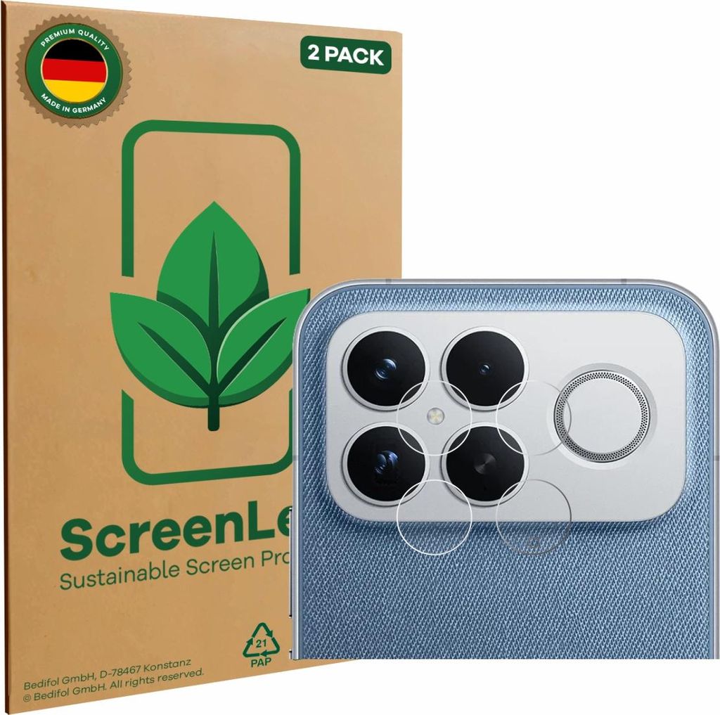 2x ScreenLeaf Schutzfolie für Xiaomi Poco F8 Ultra 5G (NUR Kameraschutz) nachhaltiger Displayschutz Display Schutz Folie Klar Transparent