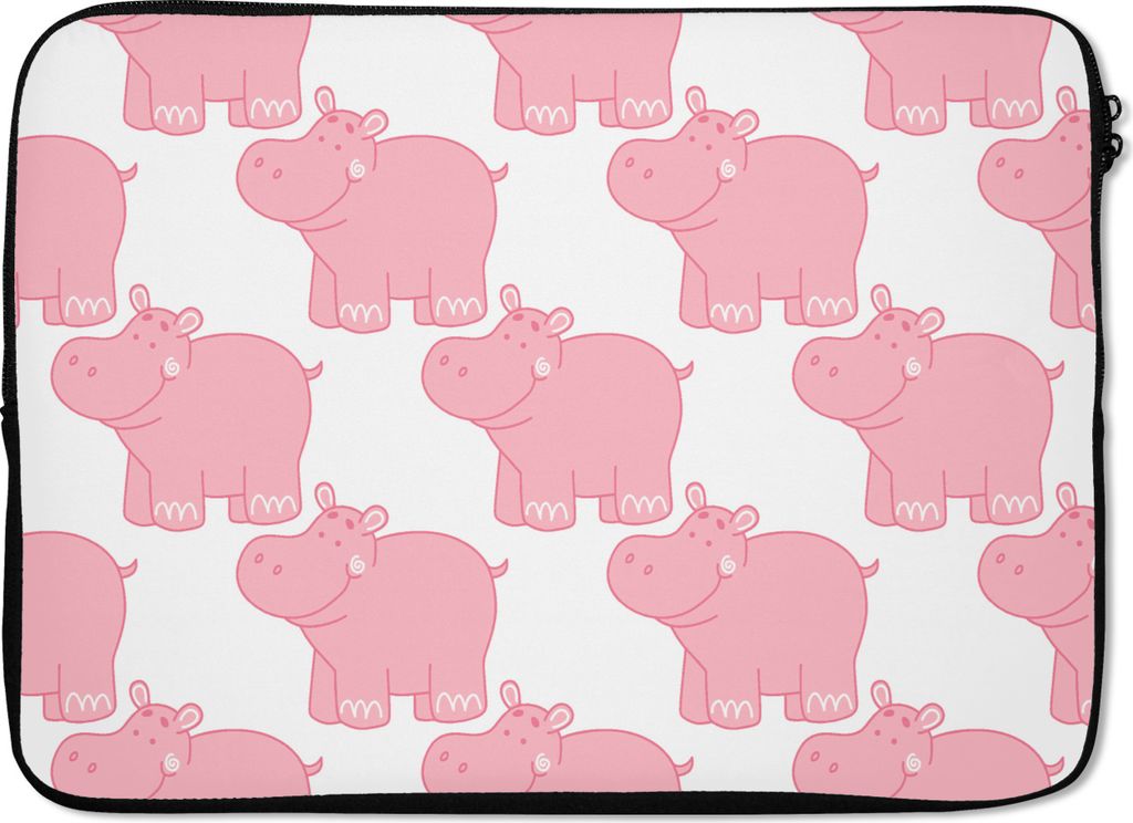 MuchoWow Laptop Hülle 14 ZollNilpferd - Rosa - Mädchen - Kind - Muster Laptoptasche - Laptoptasche - Stoßsicher - Schutzhaube
