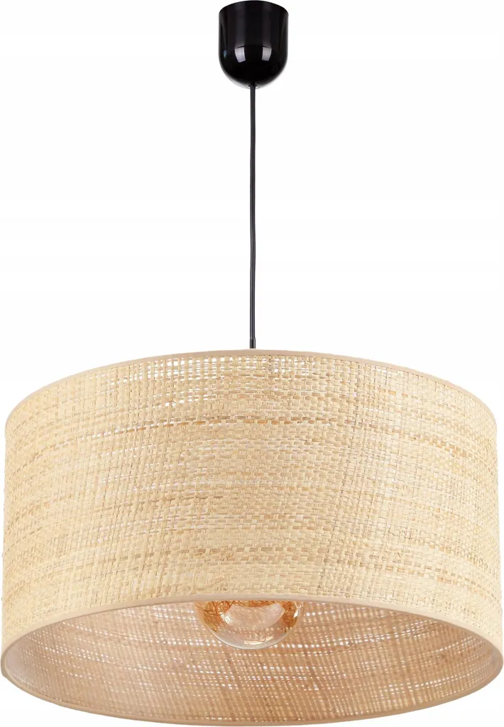 Lampe Plafonnier LED en Rotin Tressé - Lustre Bohème Chic de 40 cm
