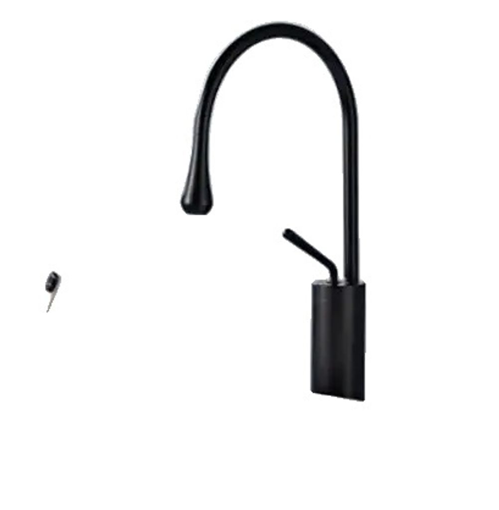 Waschbeckenarmatur, Einhebelsteuerung, 360-Grad-Drehung, schwarz lang