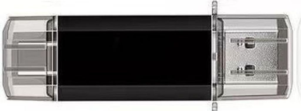 INF Kurzer 2-in-1 USB-Stick USB 3.0 High Speed für PC und Smartphone Schwarz 64 GB