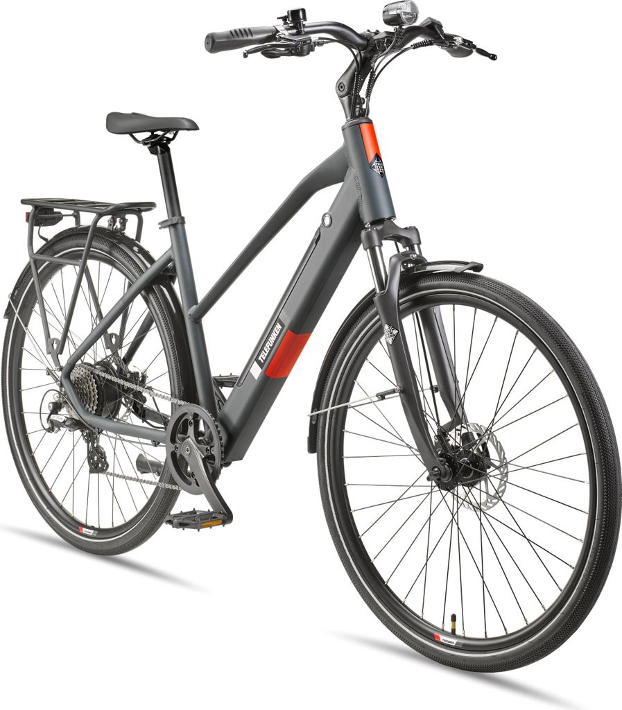 Telefunken Trekking E-Bike | Elektrofahrrad 28 Zoll | 8-Gang Kettenschaltung | Heckmotor 250W | 417,6Wh Akku | Pedelec